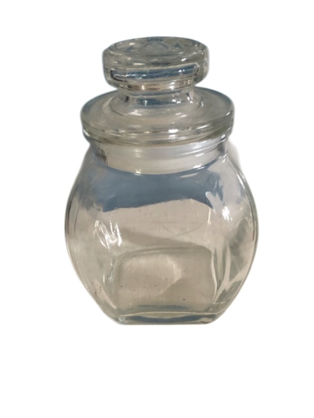 Small Vintage Glass Canister w Lid